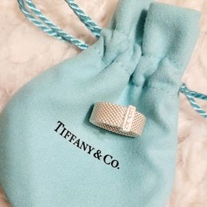 Tiffany & Co. Silver Somerset Diamond Mesh Ring 5